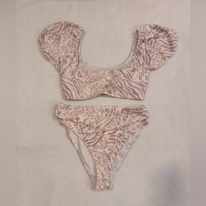 Forever 21 Pink Animal Print Bikini Set